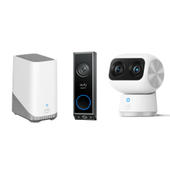 Eufy Home Collection Indoor Cam S350 Indoor Security Camera + Video Doorbell E340 + eufy Homebase 3