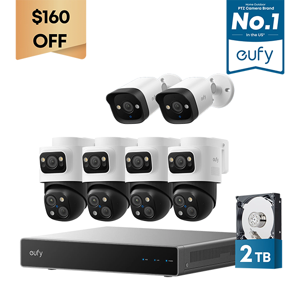 Eufy Home Collection PoE NVR Security System S4 Max + 2 Bullet Cameras Smart Home Security, Home Security Accessories