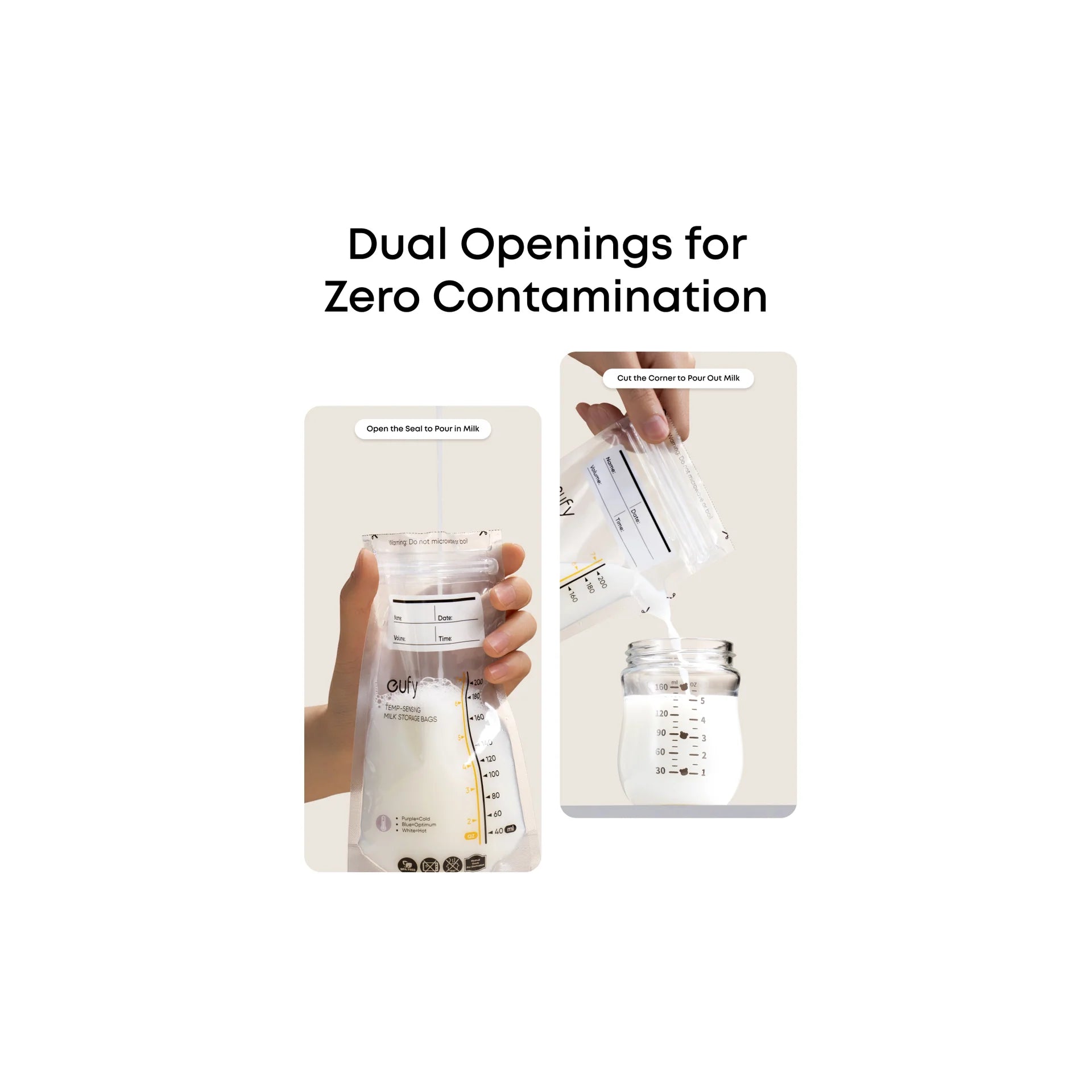 Eufy Home Collection Breast Milk Storage Bag (120 Pieces) Breast Pump Accessories, Hands-Free Pump Parts - Image 3