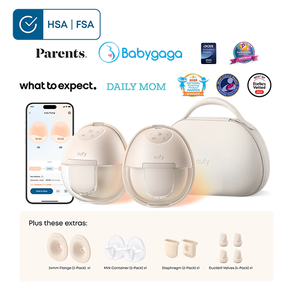 Eufy Home Collection Wearable Breast Pump S1 Pro Essential Kit Hands-Free Breast Pump with 24 mm Flange Breast Pump Accessories, Hands-Free Pump Parts