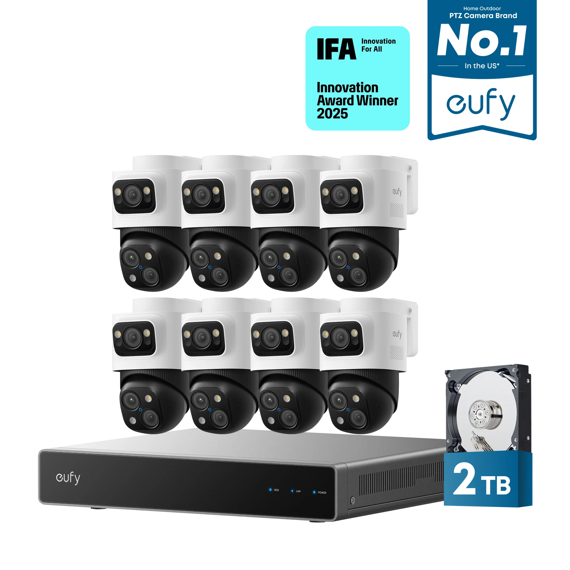 Eufy Home Collection PoE NVR Security System S4 Max + 4 PoE Cam S4 Add-Ons Smart Home Security, Home Security Accessories