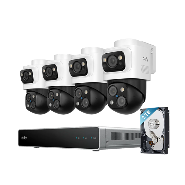 Eufy Home Collection PoE NVR Security System S4 Max + 2 Turret Cameras Smart Home Security, Home Security Accessories