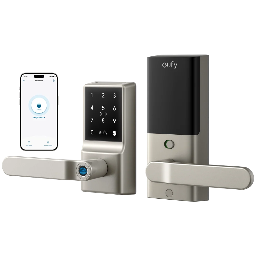 Eufy Home Collection Smart Lock C33 (Nickel) Keyless Smart Door Lock Smart Home Security, Home Security Accessories