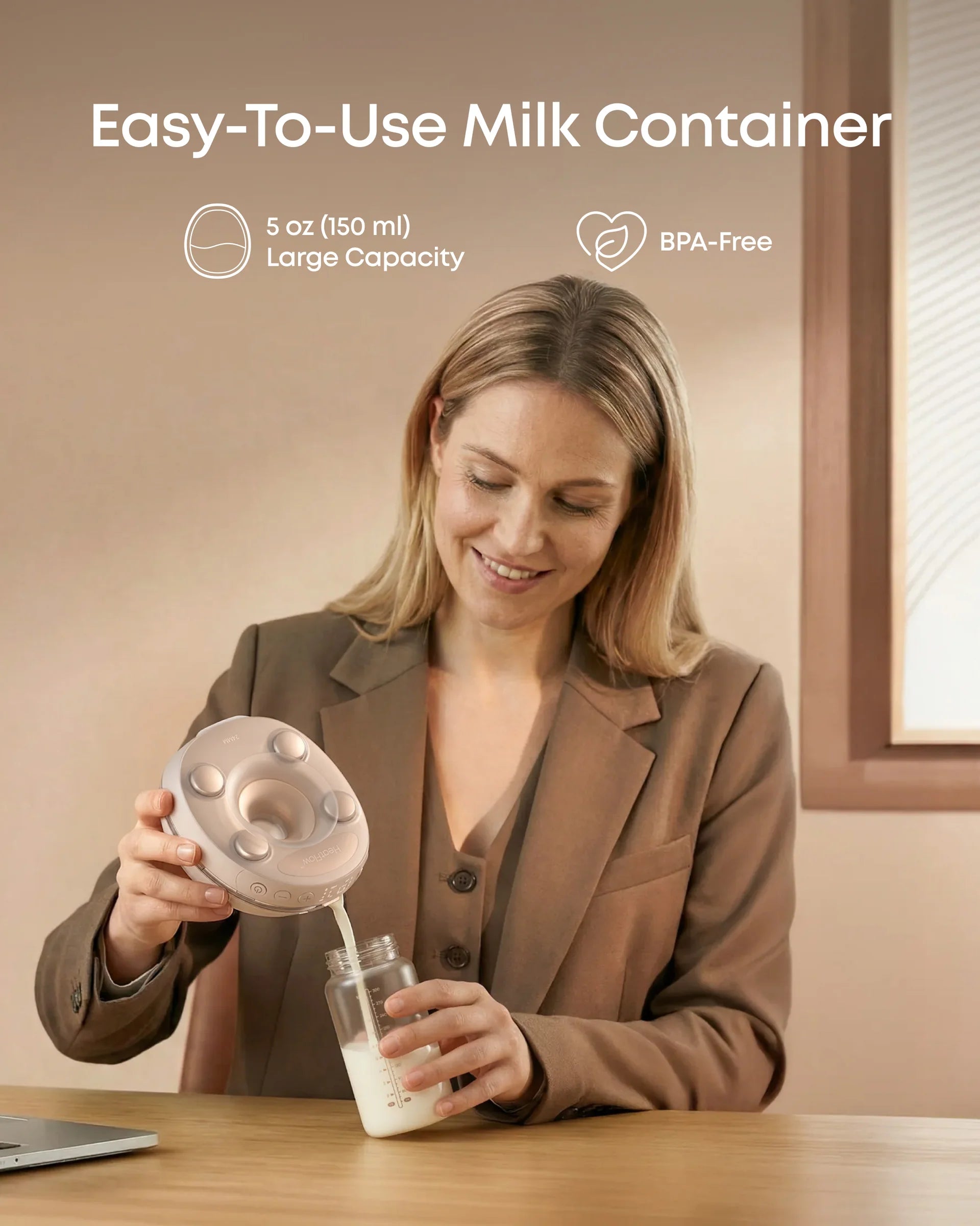 Eufy Home Collection Milk Container (2-Pack, 5 oz) for Breast Pump S2 / S2 Pro Breast Pump Accessories, Hands-Free Pump Parts - Image 2