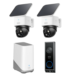 Alternative view of Eufy Home Collection SoloCam S340 (2-Pack) Wireless Security Camera + Video Doorbell E340 + eufy HomeBase S380