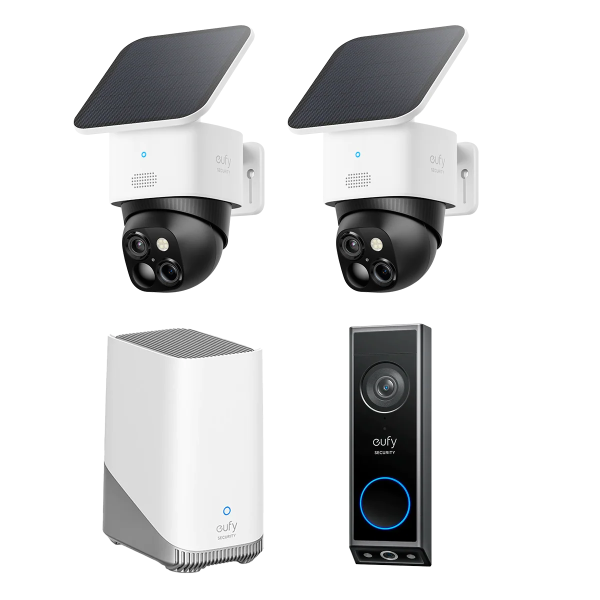 Eufy Home Collection SoloCam S340 (2-Pack) Wireless Security Camera + Video Doorbell E340 + eufy HomeBase S380 Smart Home Security, Home Security Accessories - Image 2