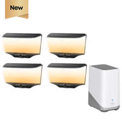 Eufy Home Collection Wall Light Cam S4 (4 pack) + eufy HomeBase S380 Smart Home Security, Home Security Accessories
