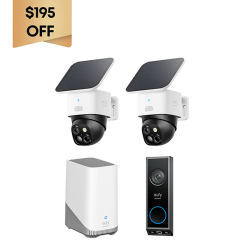 Eufy Home Collection SoloCam S340 (2-Pack) Wireless Security Camera + Video Doorbell E340 + eufy HomeBase S380
