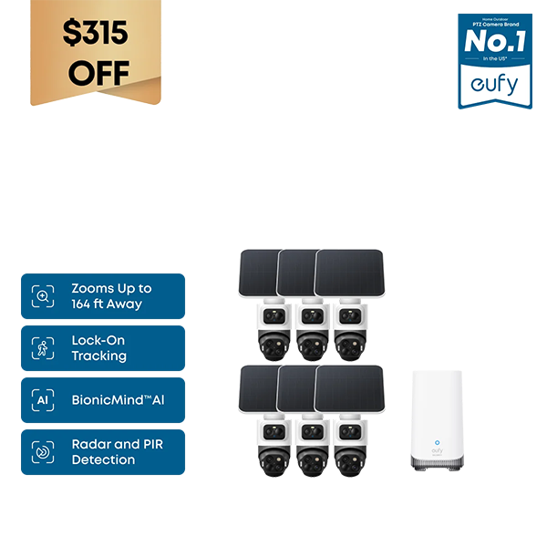 Eufy Home Collection eufyCam S4 6-Cam Kit Smart Home Security, Home Security Accessories