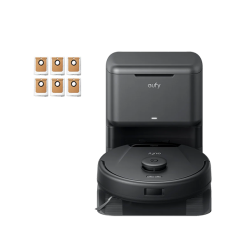 Eufy Home Collection Refurbished eufy L60 Large Capacity Dust Bag with Self-Empty Station + 6 Pack Dust Bag (Certified, 90% New)