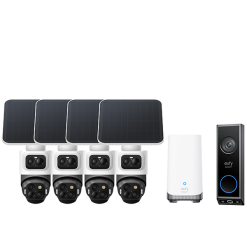 Eufy Home Collection eufyCam S4 4-Cam Kit Smart Video Doorbell + Video Doorbell E340