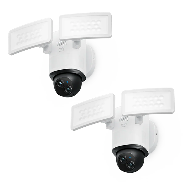 Eufy Home Collection Floodlight Camera E340 (2-Pack) Outdoor Security Camera Smart Home Security, Home Security Accessories