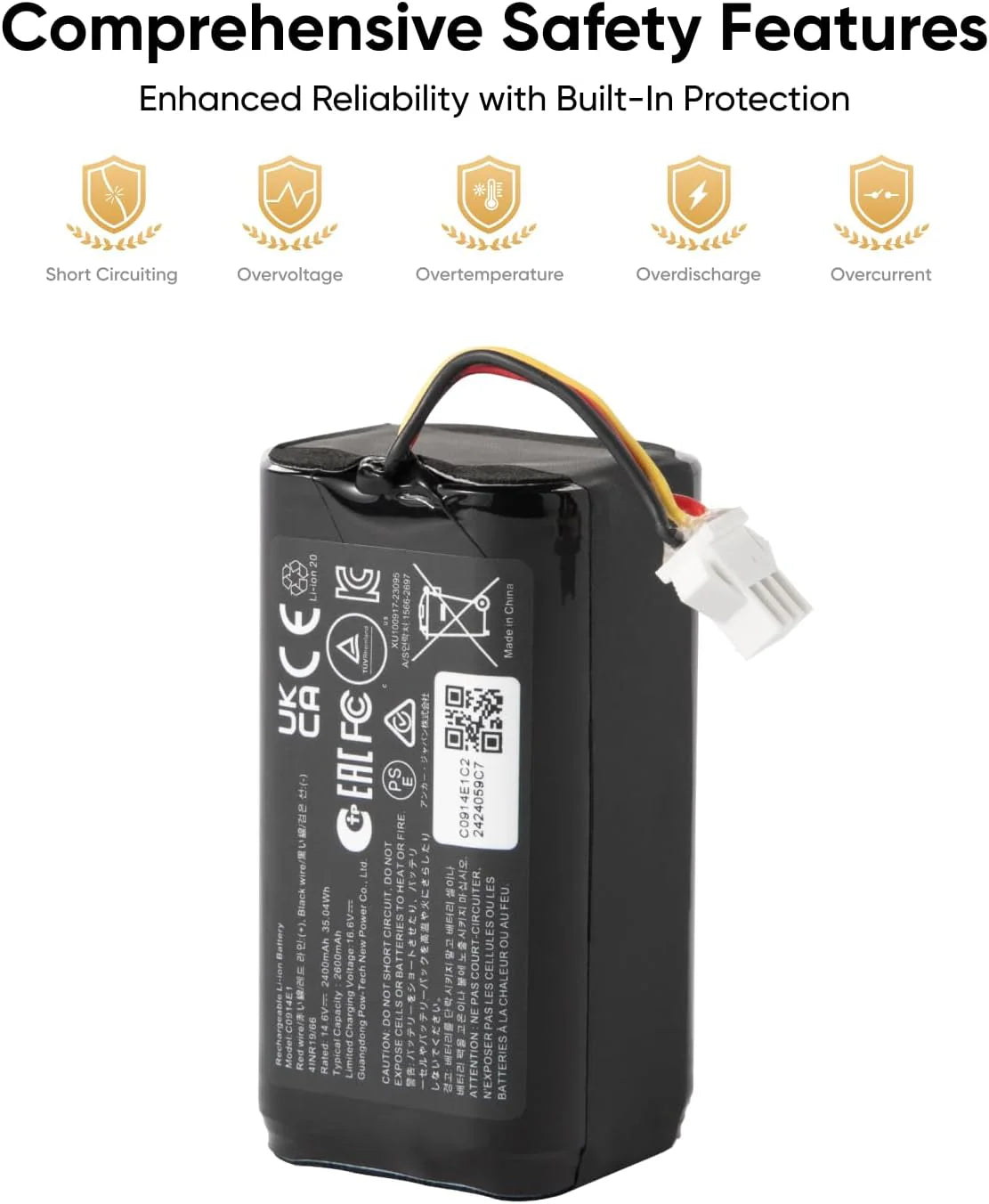 Eufy Home Collection RoboVac Replacement Battery Pack, Rechargeable Replacement Battery Compatible with 11, 11C, 11S,11S PLUS,11S MAX,12,15C,15C MAX,15T,25C,30,30C ,30C MAX, 35C, 25C Max... Robot Vacuum Accessories, Replacement Parts - Image 3