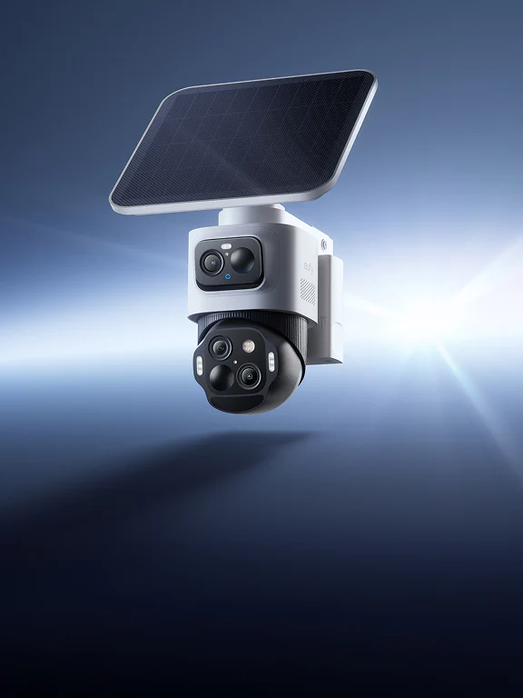 eufy security camera with solar panel for outdoor surveillance