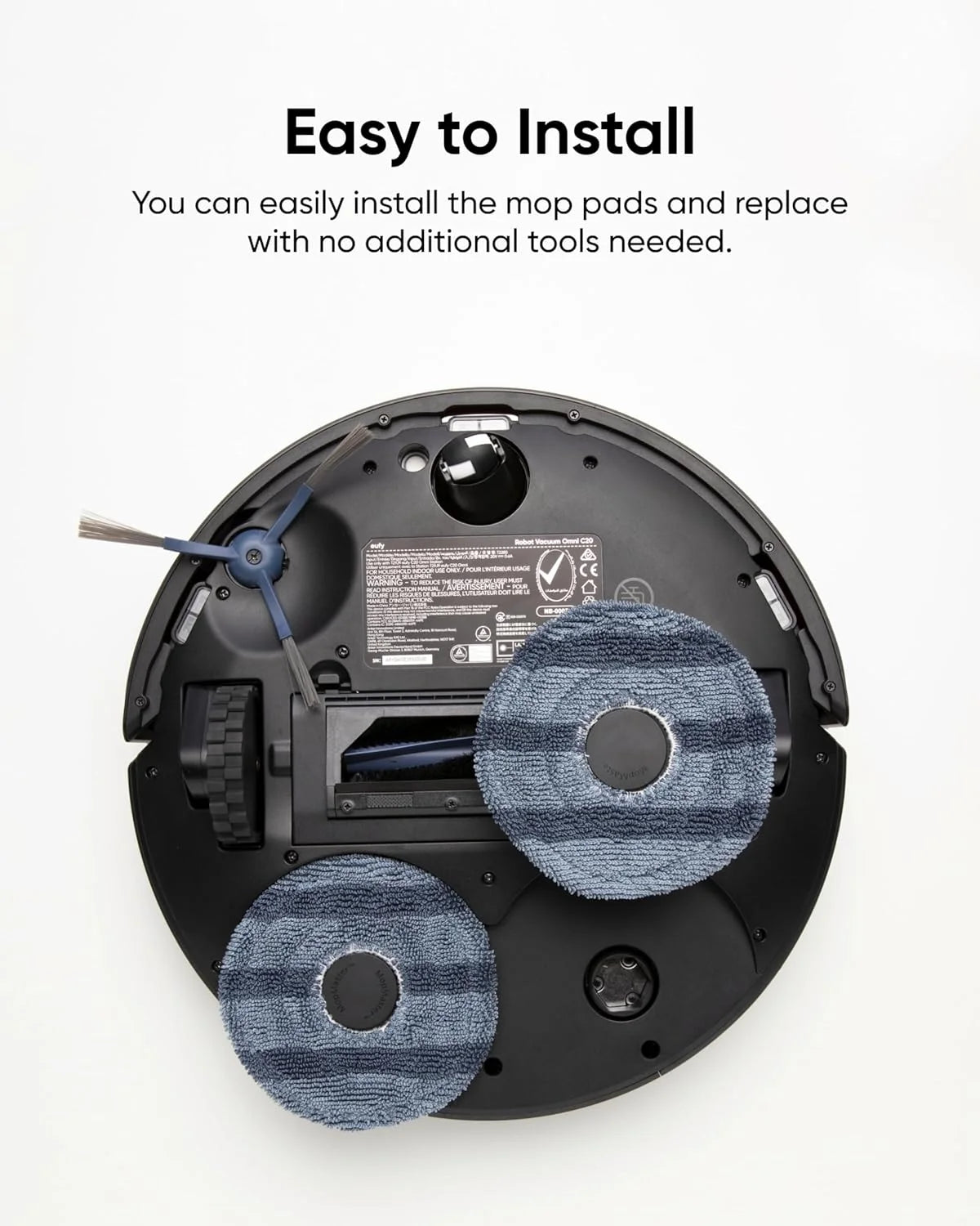 Eufy Home Collection 2-Pack Vacuum Mop Replacement Pads, Compatible C20 Series Robot Vacuums, Washable and Reusable Soft Mopping Pad Parts Accessories Robot Vacuum Accessories, Replacement Parts - Image 2