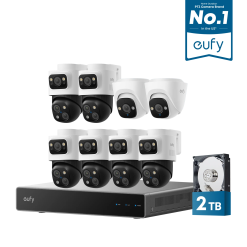 Eufy Home Collection 6-Cam Kit PoE NVR Security System S4 Max + 2 Turret Cameras